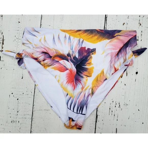 L* Space Leafy Bummin' Classic High-Waisted Bikini Bottom Women's Size Medium - Picture 3 of 5